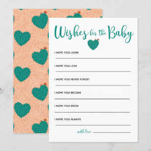Invitación Suculentos deseos de Baby Shower para el bebé
