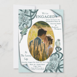 Invitación Suculentos en colores desde el azul de la menta ha