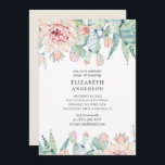 Invitación Suculentos florales Dulce 16. Cactus, 16 años<br><div class="desc">Acuarela floral suculentos Invitación dulce de 16 años. Contáctame,  por favor,  si necesitas artículos adicionales.</div>