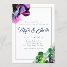 Suculentos púrpura con Boda de línea de Tan de tex