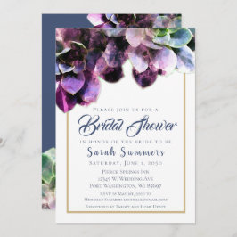 Invitación Suculentos Púrpura Ducha Bridal Elegante