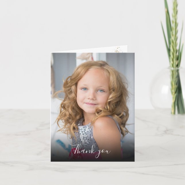 Invitación Suculentos púrpura Primera Comunión Foto Gracias (Anverso)