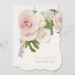 Invitación Suculentos Rosas de Boda floral romántico de lujo