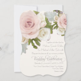 Invitación Suculentos Rosas de Boda floral romántico de lujo