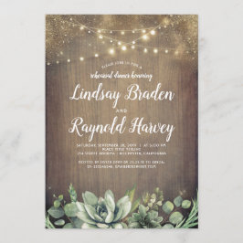 Invitación Suculentos Rústicos Ensayos de Verdor Cena