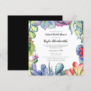 Invitación Suculentos y cactus Ducha virtual de novia