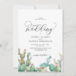 Invitación Sucultores Boda del Desierto Cactus Boho Cacti