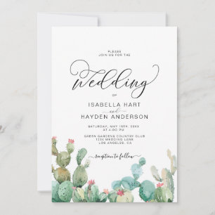Invitación Sucultores Boda del Desierto Cactus Boho Cacti