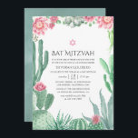 Invitación Sucultores de acuarela Bat Mitzvah<br><div class="desc">Las suculentas plantas de moda invitan a mitzvah diseñado para ser rápida y fácilmente adaptadas a sus necesidades específicas.</div>