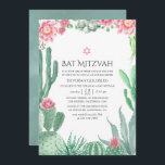 Invitación Sucultores de acuarela Bat Mitzvah<br><div class="desc">Las suculentas plantas de moda invitan a mitzvah diseñado para ser rápida y fácilmente adaptadas a sus necesidades específicas.</div>