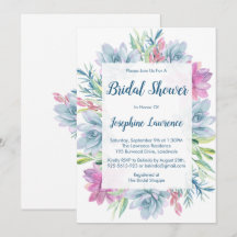 Sucultores de acuarela Ducha de novia