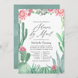 Invitación Sucultores de acuarela ducha por correo