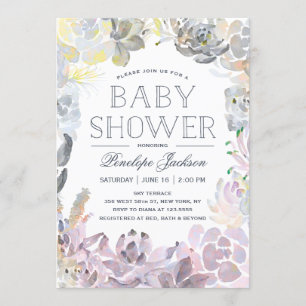 Invitación Sucultores de agua Baby Shower