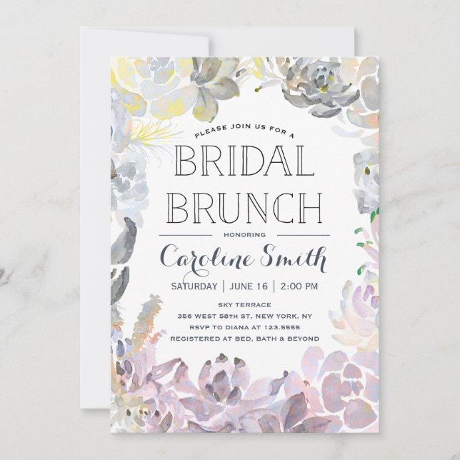 Invitación Sucultores de agua | Bridal Brunch (Anverso)