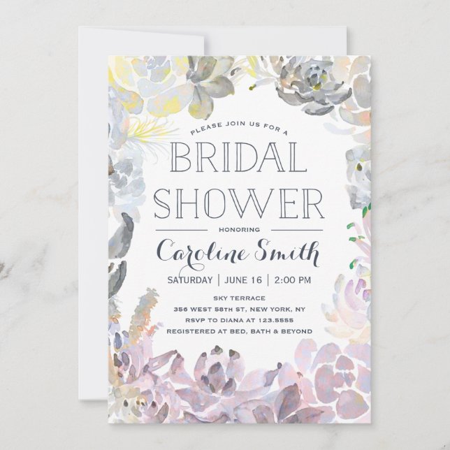 Invitación Sucultores de agua| Ducha nupcial (Anverso)