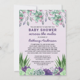 Invitación Sucultores de la acuarela de Baby Shower a través