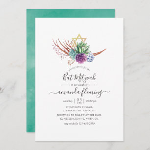 Invitación Sucultores del desierto acuático Bat Mitzvah