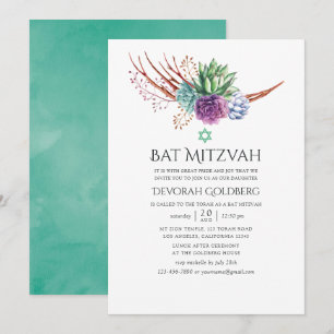 Invitación Sucultores del desierto acuático Bat Mitzvah