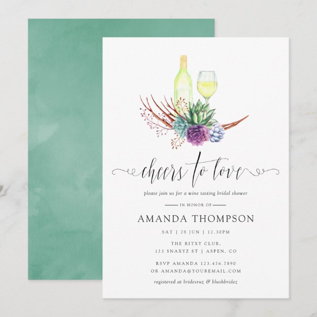 Invitación Sucultores del desierto: ducha de novias en ayunas (Anverso / Reverso)