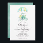 Invitación Sucultores Florales Bouquet Parachute Bat Mitzvah<br><div class="desc">Extraordinaria invitación al runculus,  lupinas,  peonías y suculentos ramos de paracaídas de mitzvah en tonos pastel con elegante tipografía de escritura a mano.</div>