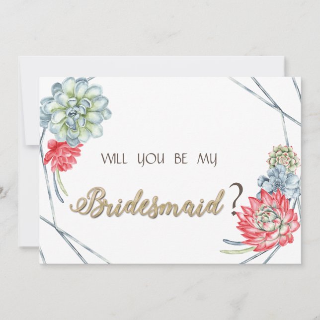 Invitación Sucultores rojos del desierto de acuarela (Anverso)