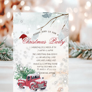 Invitación Sucursal de árboles Camioneta Roja Compañía Fiesta
