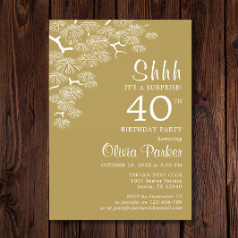 Invitación Sucursal de Pino de Oro Antiguo Sorpresa 40 cumple