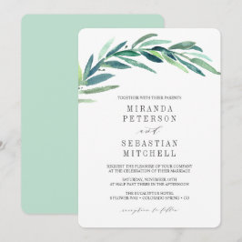 Invitación Sucursal fresca de eucalipto deja Boda botánico