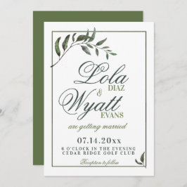 Invitación Sucursal salvaje Fern Green Elegant Wedding