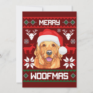 Invitación Sudadera Golden Retriever Merry Woofmas Perro