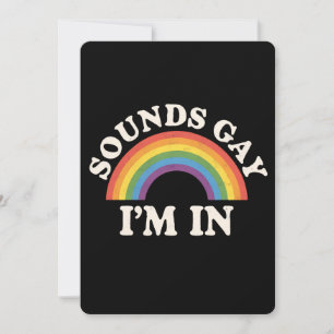 Invitación Suena gay, estoy en el divertido arcoiris del Orgu