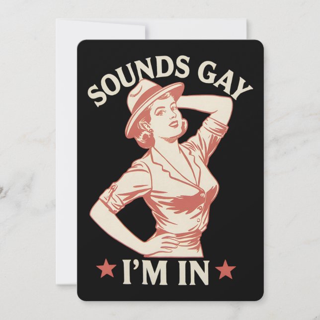 Invitación Suena gay, estoy en Lesbian Cowgirl Howdy LGBTQ (Anverso)