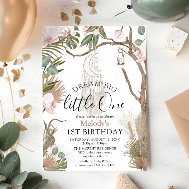 Invitación Sueño bohemio Gran cumpleaños boho botánico 1 (Subido por el creador)