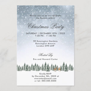 Invitación Sueño con un Fiesta de Navidades blancos