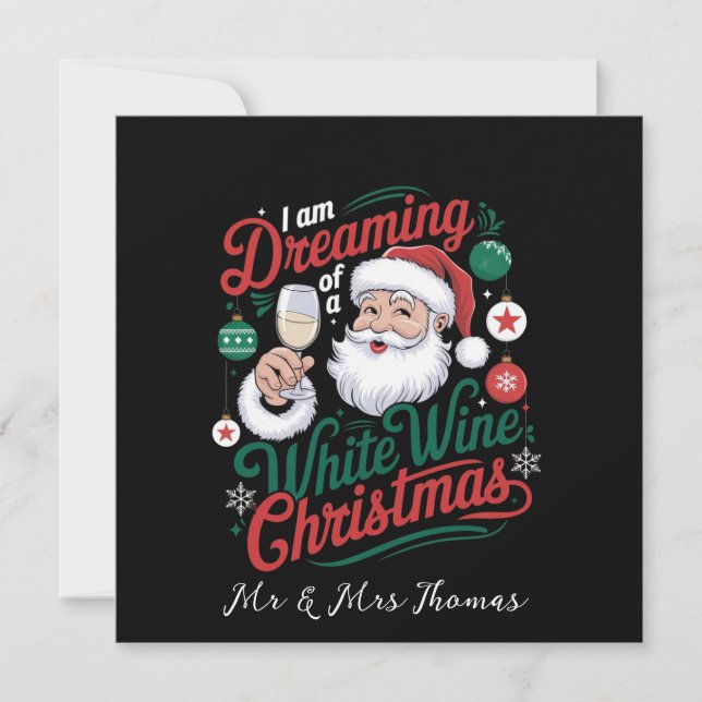 Invitación Sueño con un Navidad de vino blanco (Anverso)