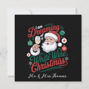 Invitación Sueño con un Navidad de vino blanco