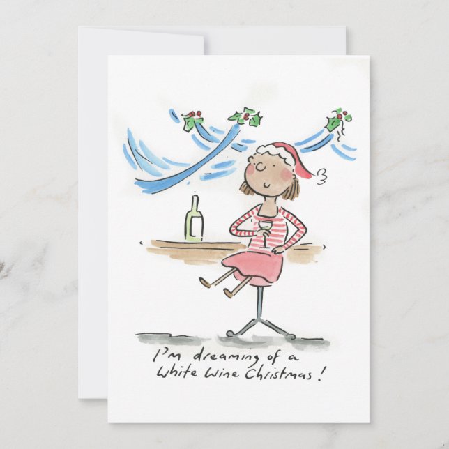 Invitación Sueño con una Navidad de vino blanco (Anverso)