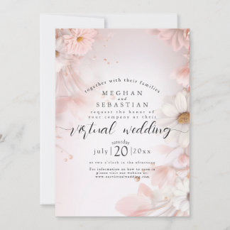 Invitación Sueño de acuarela: La boda virtual de los días ros