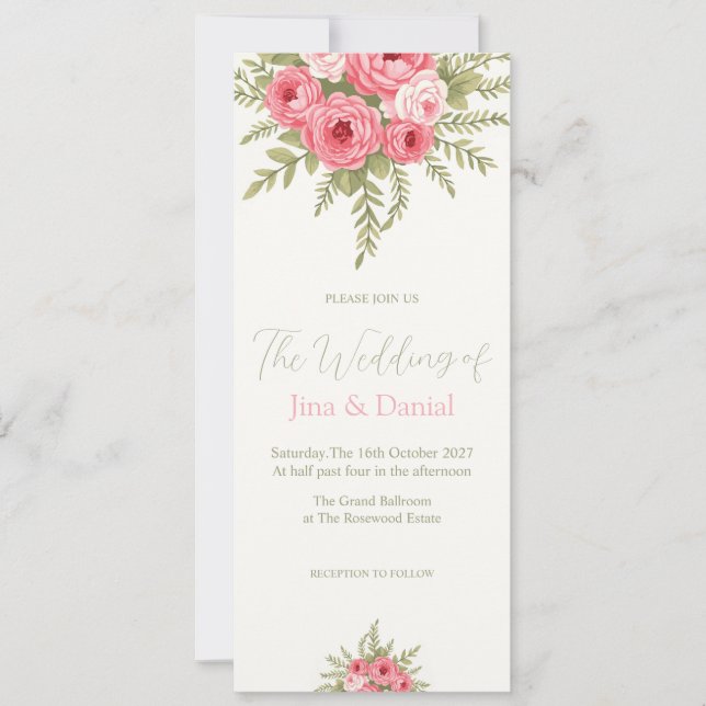 Invitación Sueño de Fucsia (Anverso)