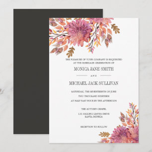 Invitación Sueño de otoño   Boda elegante