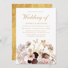 Invitación Sueño encantado: Boda floral mágico de Rubor Gold