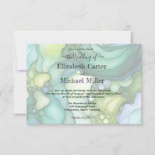 Invitación Sueño Esmeralda: Elegancia Boda moderna Minimalism