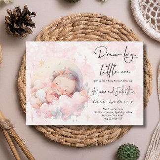 Invitación Sueño grande pequeño, ducha de bebé