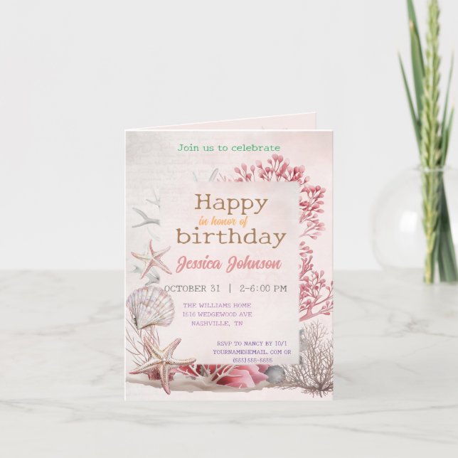 Invitación Sueños bajo el mar (Anverso)