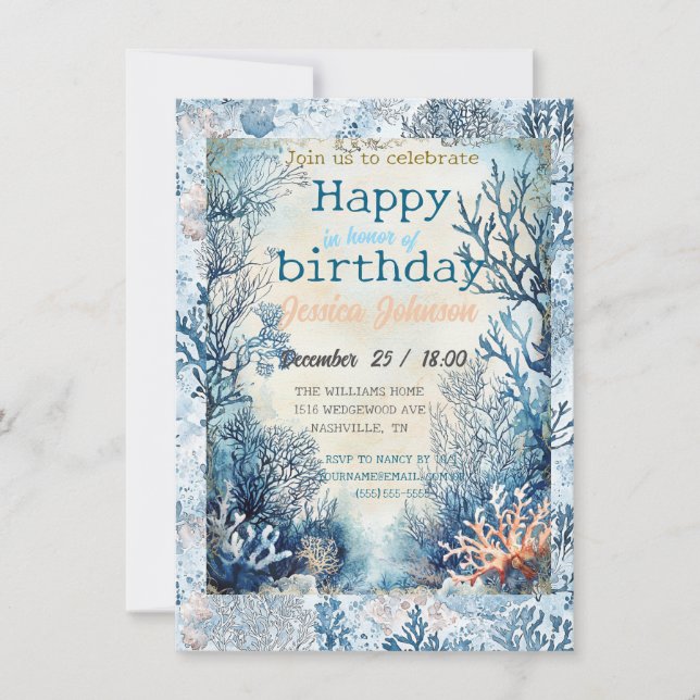 Invitación Sueños bajo el mar (Anverso)