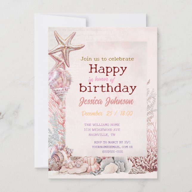 Invitación Sueños bajo el mar (Anverso)