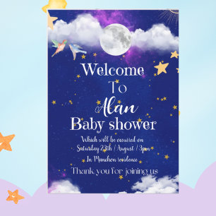 Invitación Sueños celestes ducha azul bebé
