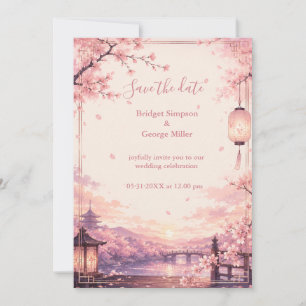 Invitación Sueños de boda al atardecer de Anime Sakura