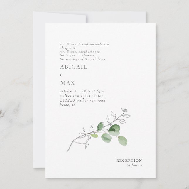 Invitación Sueños de boda botánica de primavera de ambos padr (Anverso)