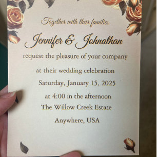 Invitación Sueños de Champagne de Rosas Doradas Elegantes